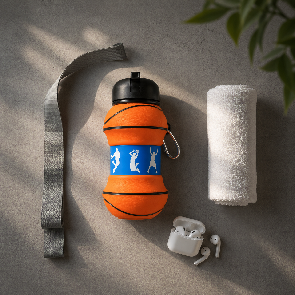 Foldo orange basketball foldable water bottle product photo