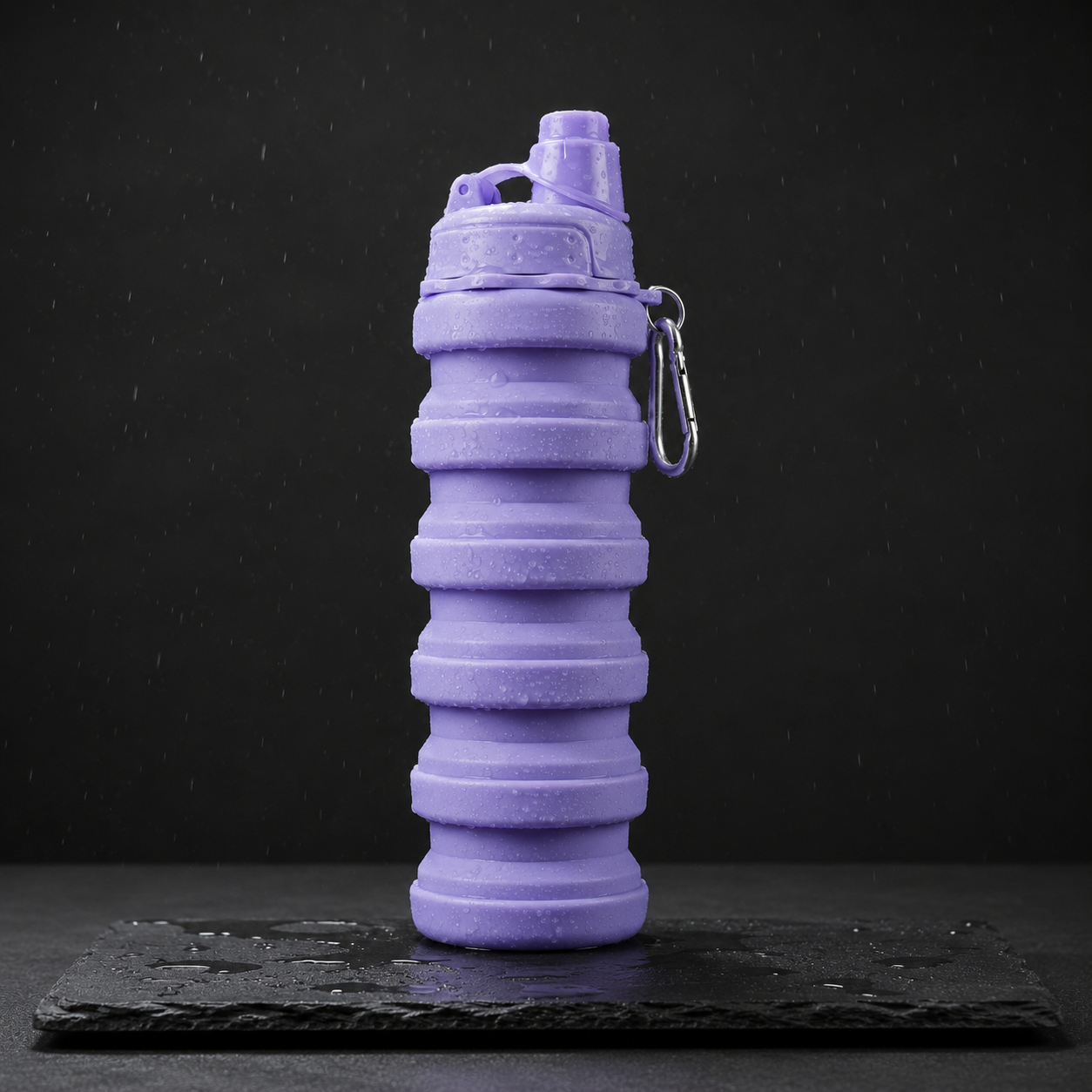 Foldo lavender foldable silicone water bottle