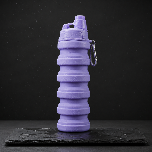 Foldo lavender foldable silicone water bottle