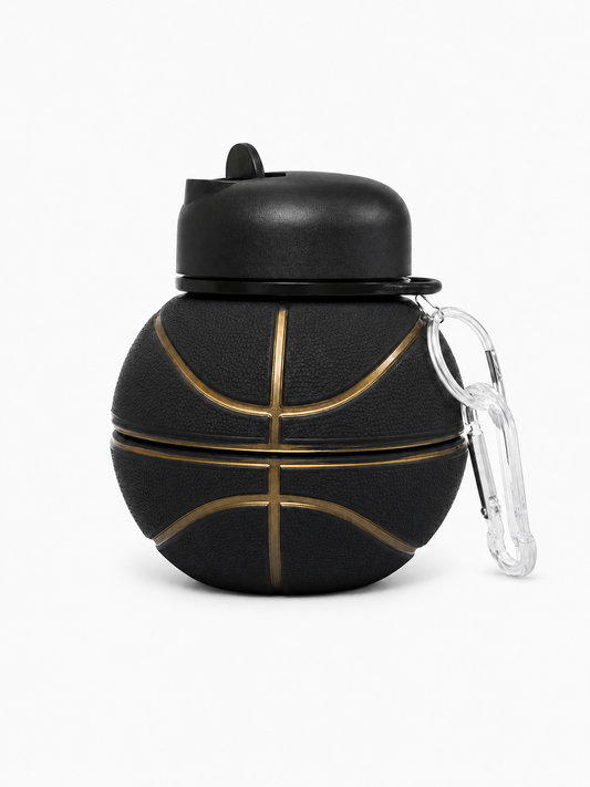 Foldo | Black basketball shape | Foldable Water Bottle