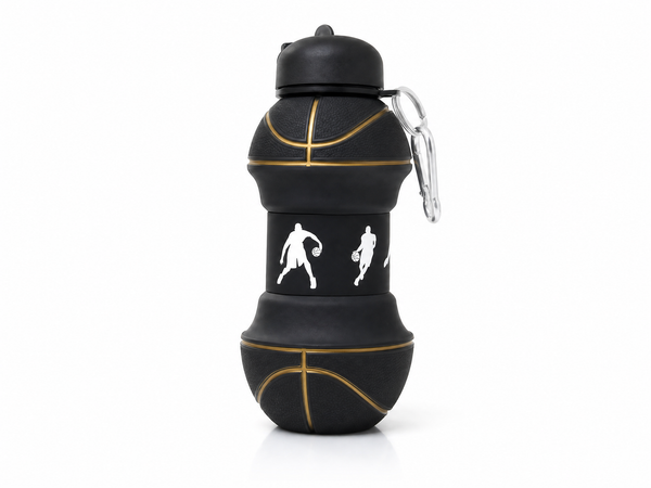 Foldo | Black basketball shape | Foldable Water Bottle